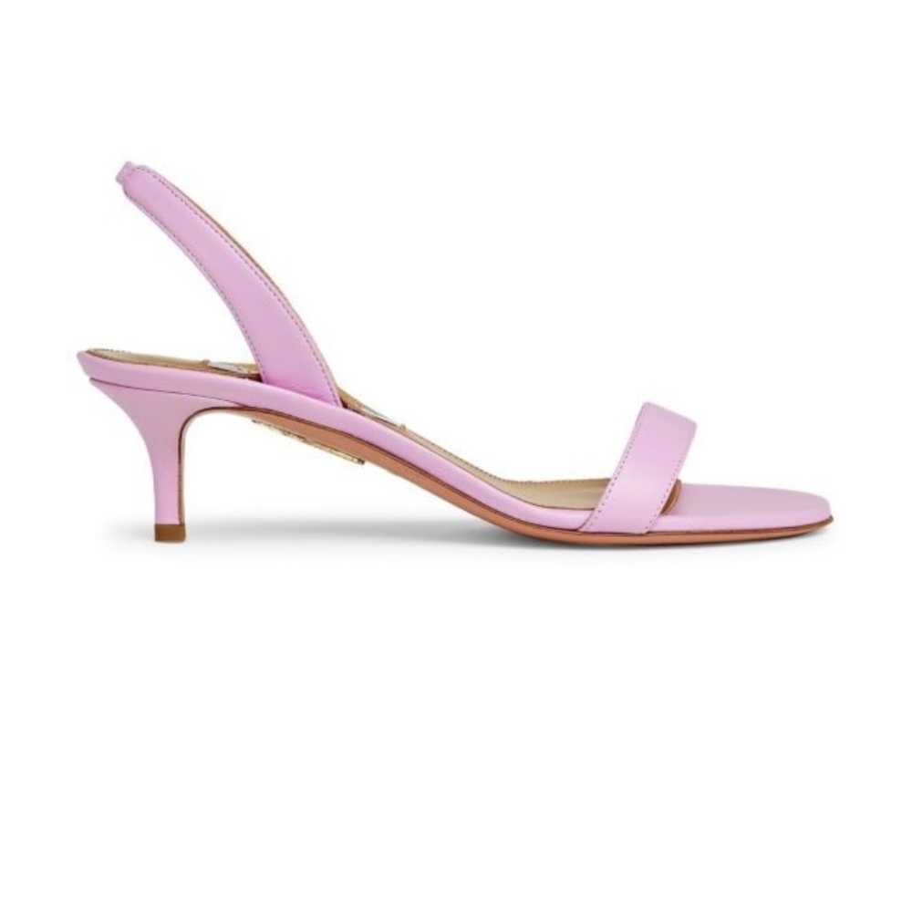 AQUAZZURA So Nude 50MM Leather Slingback Sandals NEVER WORN